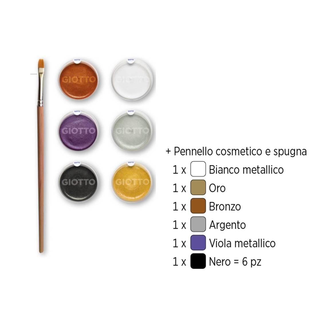 Ombretti Giotto make up metal 5ml confezione da 6