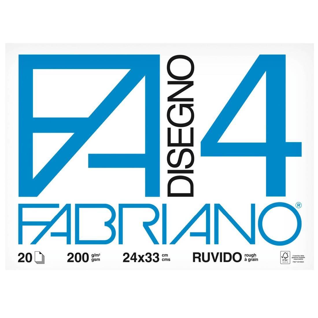 Album da disegno Fabriano F4 bianco ruvido da 20