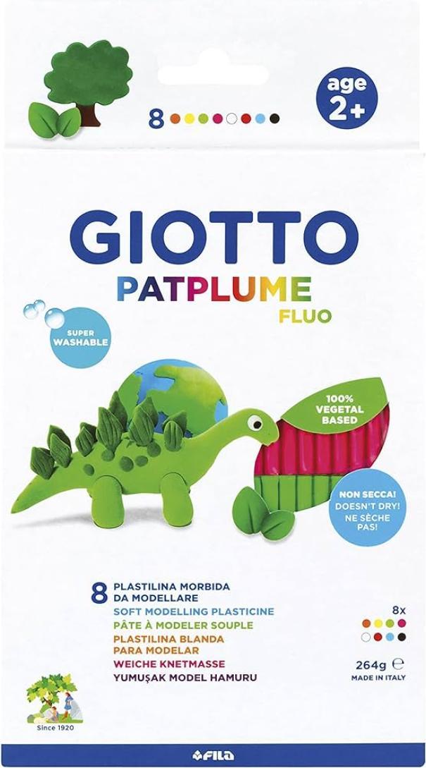 Plastilina Giotto patplume fluo confezione da 8