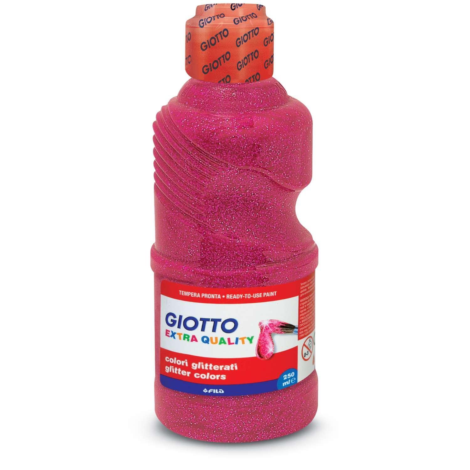 Tempera Giotto glitter paint magenta flacone da 250ml