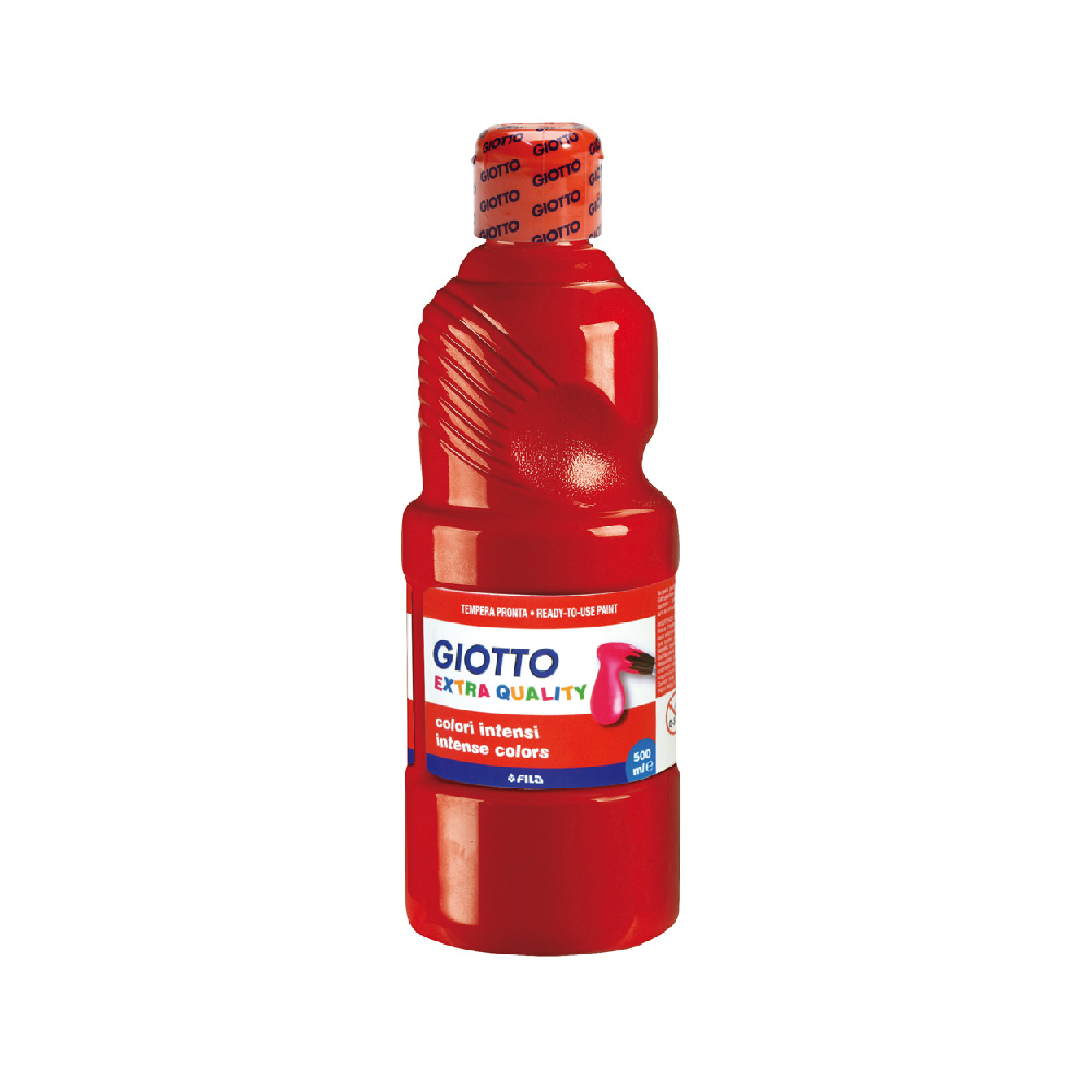 Tempera Giotto paint rosso vermiglione flacone da 500ml