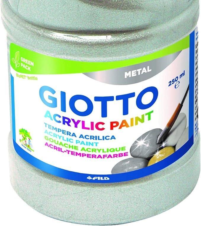 Tempera Giotto acrylic argento flacone da 250ml