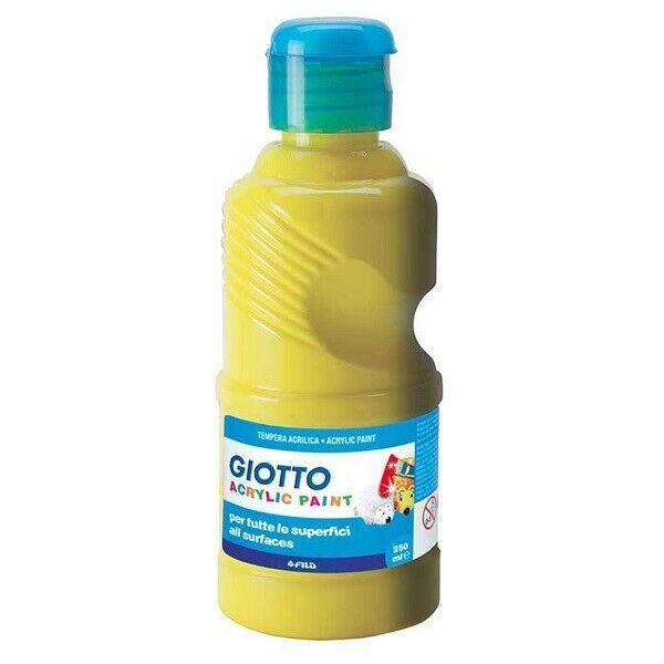 Tempera Giotto acrylic giallo flacone da 250ml