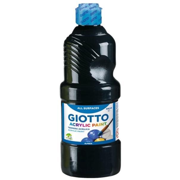 Tempera Giotto acrylic nero flacone da 250ml