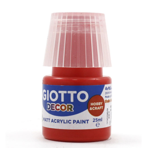 Tempera giotto decor acrylic rosso vermiglione 25ml confezione da 6