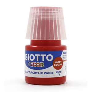 Tempera giotto decor acrylic rosso scarlatto 25ml confezione da 6