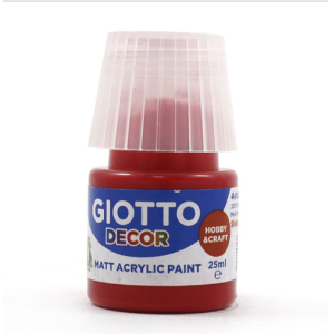 Tempera giotto decor acrylic rosso 25ml confezione da 6