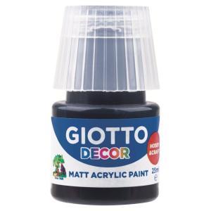 Tempera giotto decor acrylic nero 25ml confezione da 6