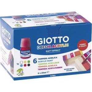 Tempera giotto decor acrylic 25ml confezione da 6