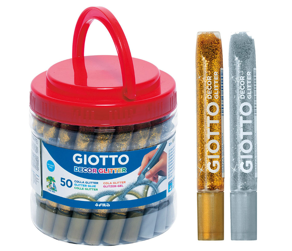 Colla Giotto glitter argento e oro 10.5ml confezione da 50