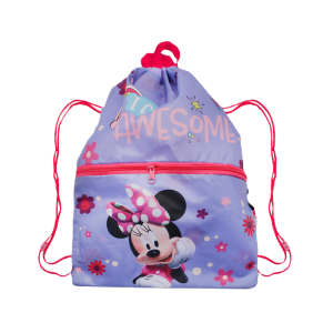 Sacca zaino minnie con tasca frontale 44x34cm