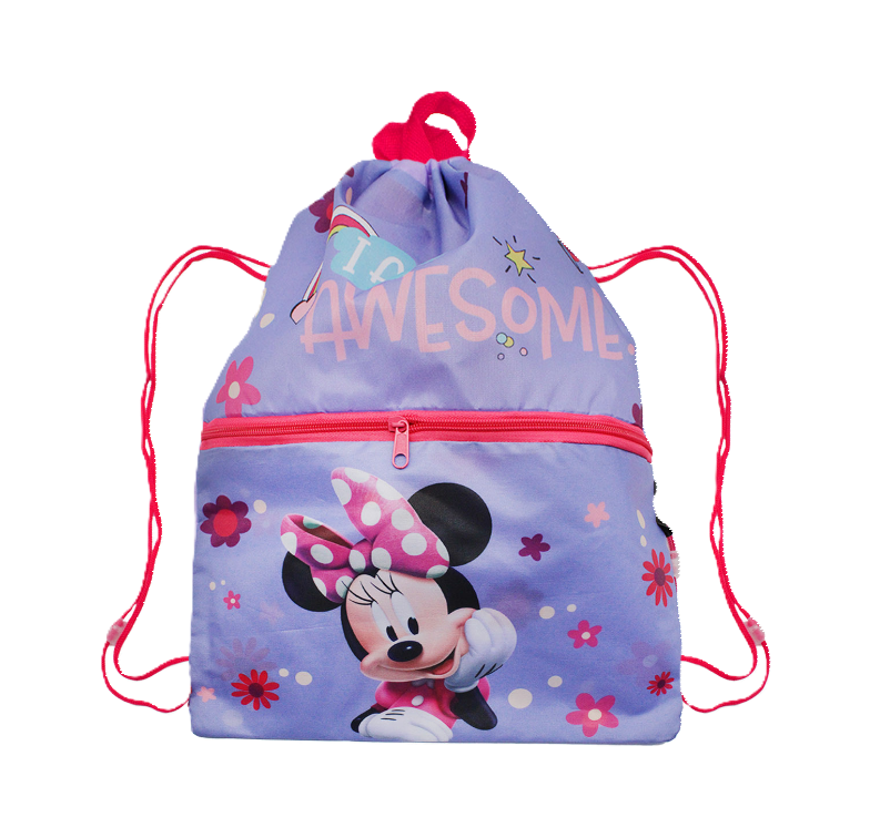 Sacca zaino Minnie con tasca frontale 44x34cm