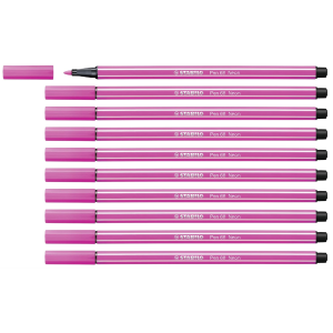 Pennarelli  pen 68 m rosa fluo confezione da 10