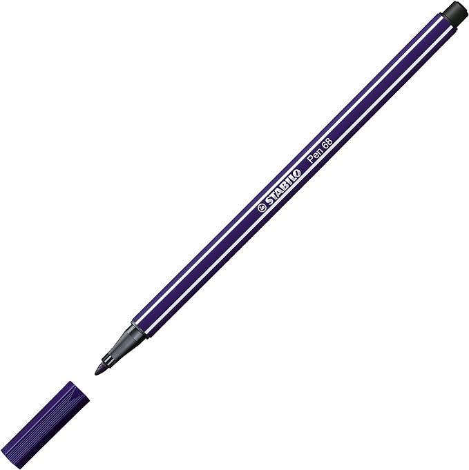 Pennarelli Stabilo pen 68 M blu di prussia confezione da 10