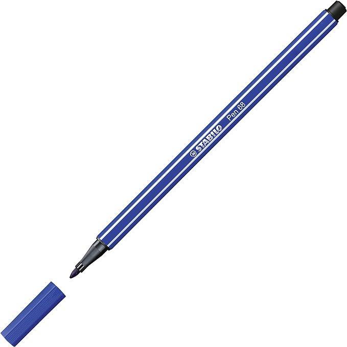 Pennarelli Stabilo pen 68 M blu oltremare confezione da 10