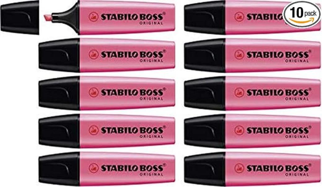 Evidenziatore Stabilo boss rosa confezione da 10