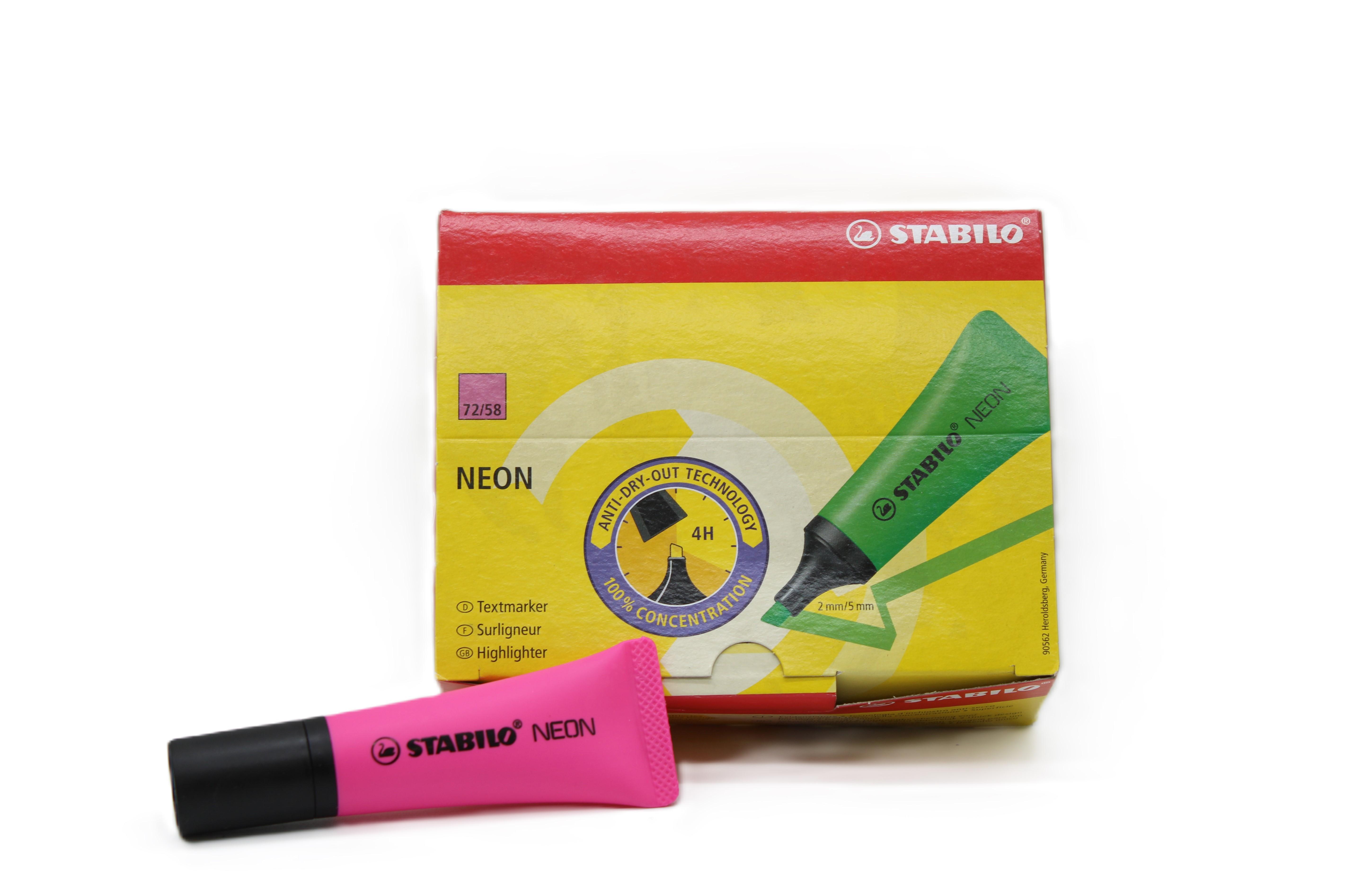 Evidenziatore Stabilo neon magenta confezione da 10