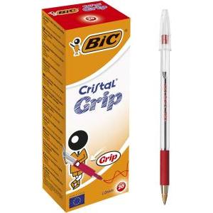 Penna  cristal grip 1.0mm rosso confezione da 20