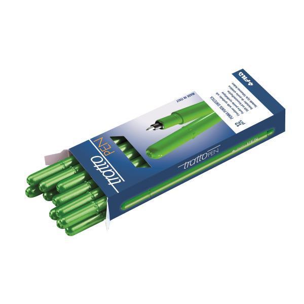 Penna Tratto pen metal verde chiaro confezione da 12