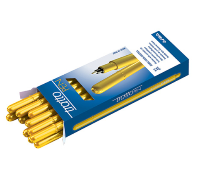 Penna Tratto pen metal giallo confezione da 12