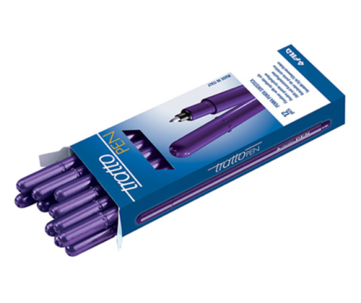 Penna Tratto pen metal viola confezione da 12