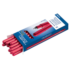 Penna tratto pen metal rosso carminio confezione da 12