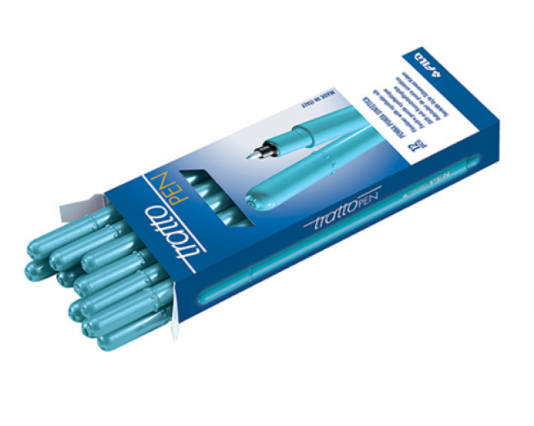 Penna Tratto pen metal azzurro cielo confezione da 12