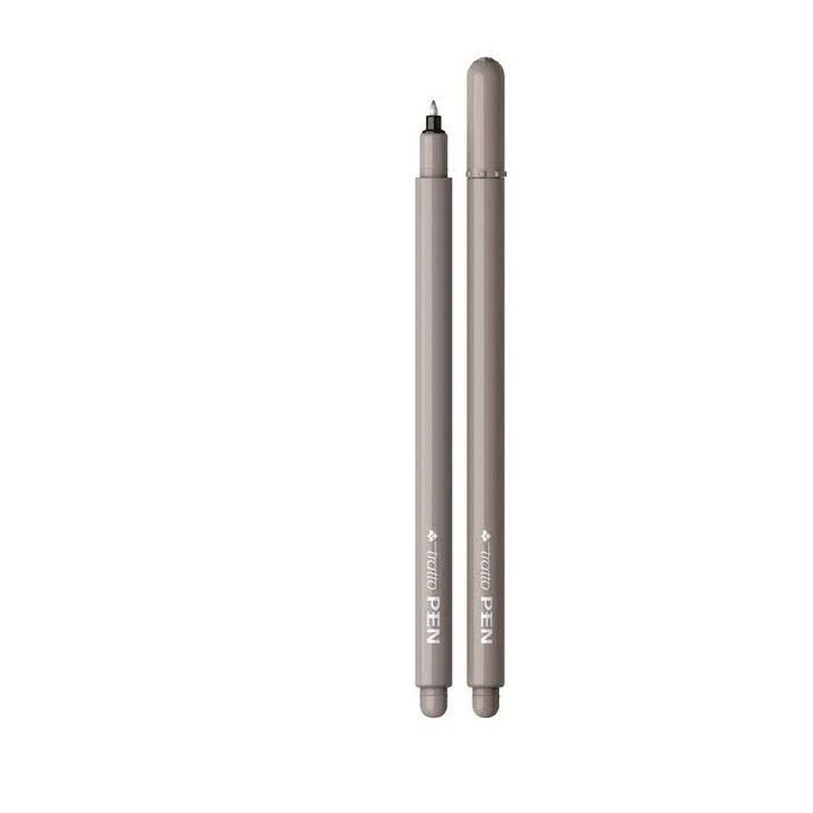 Penna Tratto pen metal grigio ghiaccio confezione da 12