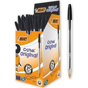 Penna  cristal medium 1.0mm nero confezione da 50