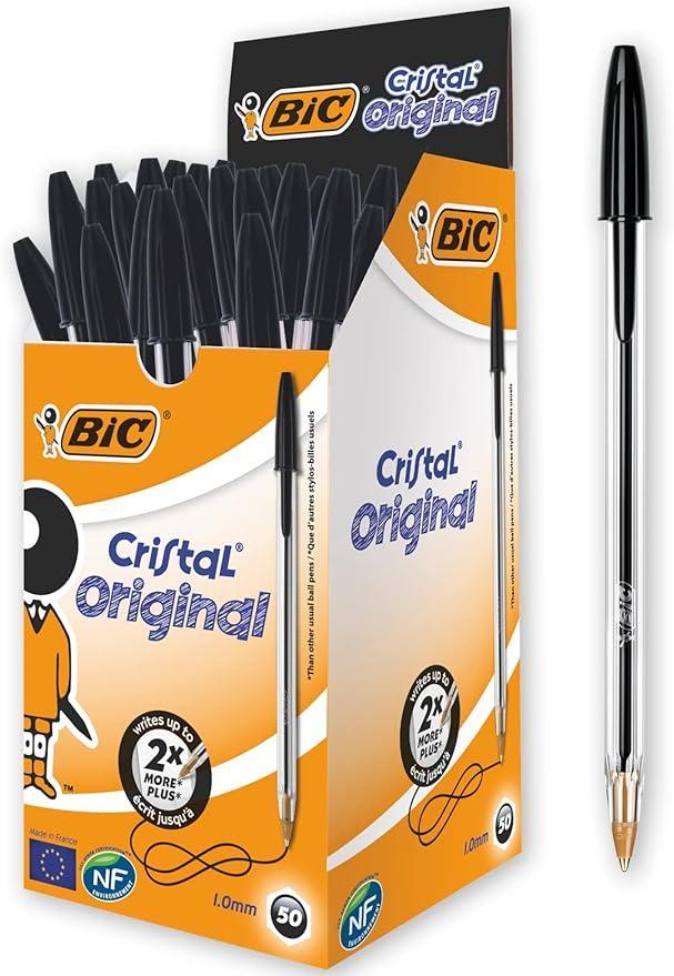 Penna Bic Cristal medium 1.0mm nero confezione da 50