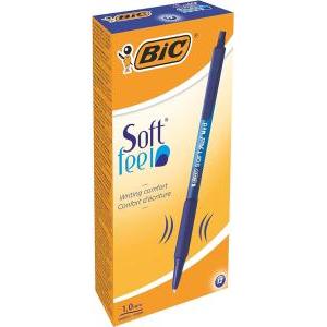 Penna sfera a scatto  soft feel grip 1,0mm blu confezione da 12