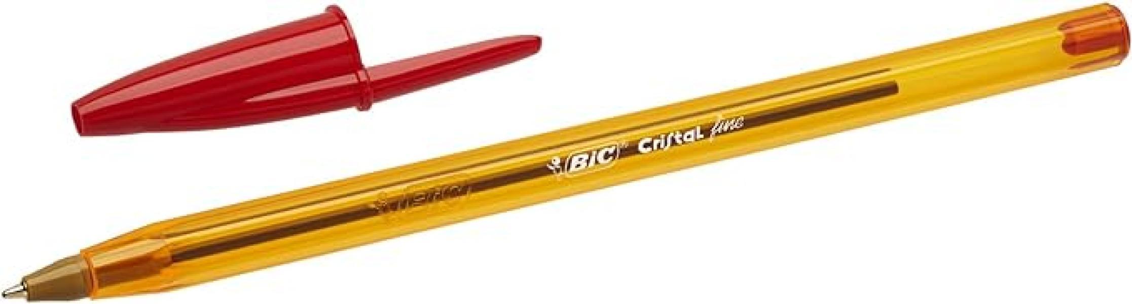 Penna Bic Cristal fine 0.8mm rosso confezione da 50