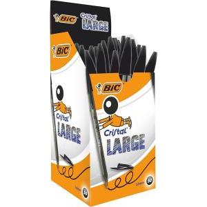 Penna  cristal large 1.6mm nero confezione da 50