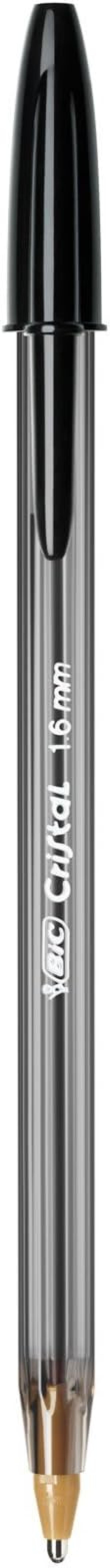 Penna Bic Cristal large 1.6 mm nero confezione da 50