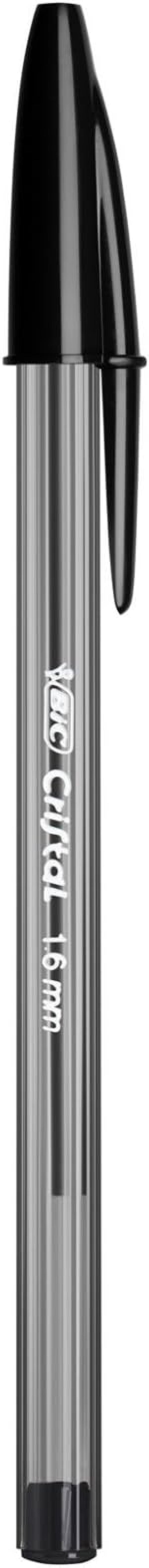 Penna Bic Cristal large 1.6 mm nero confezione da 50