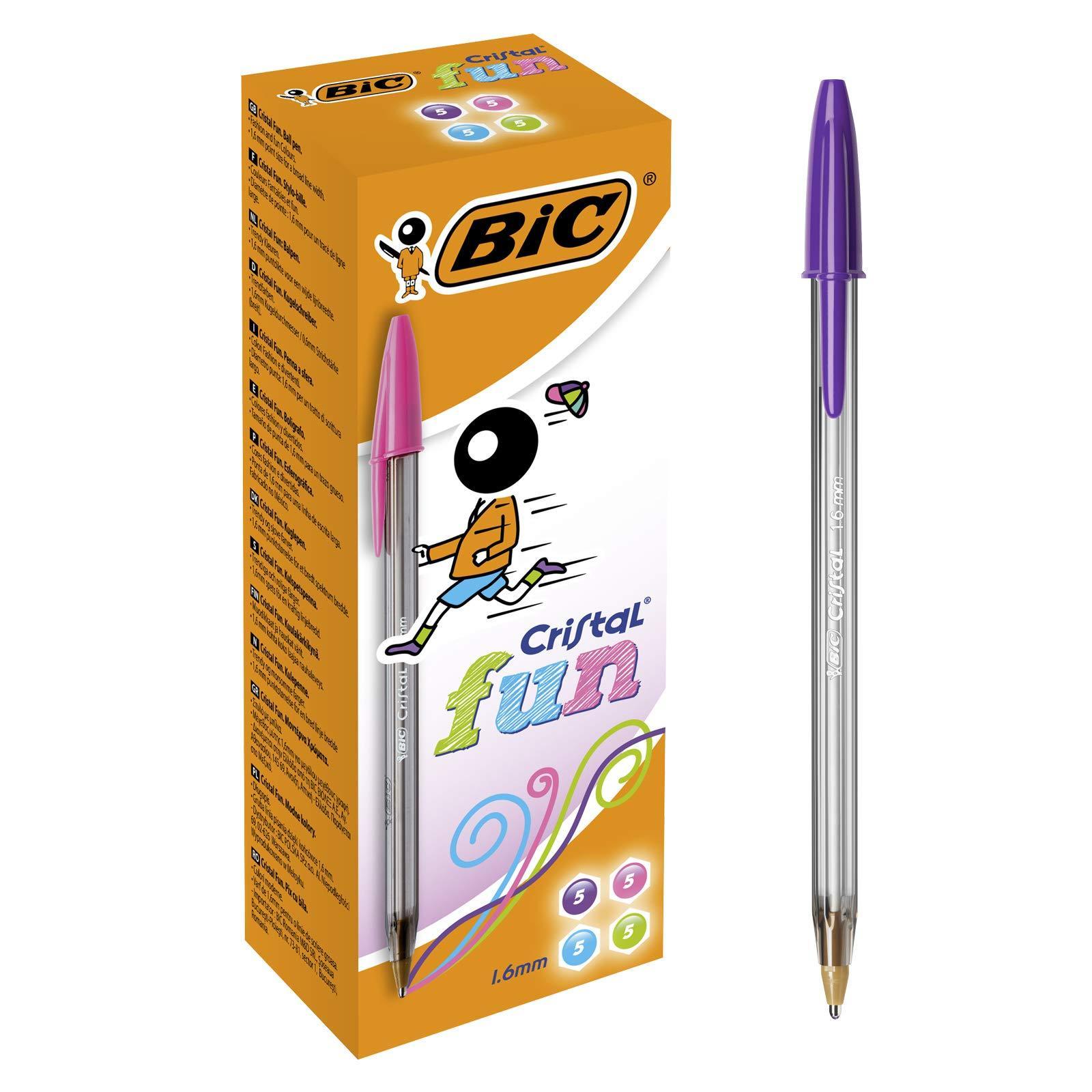 Penna Bic cristal fun large confezione da 20