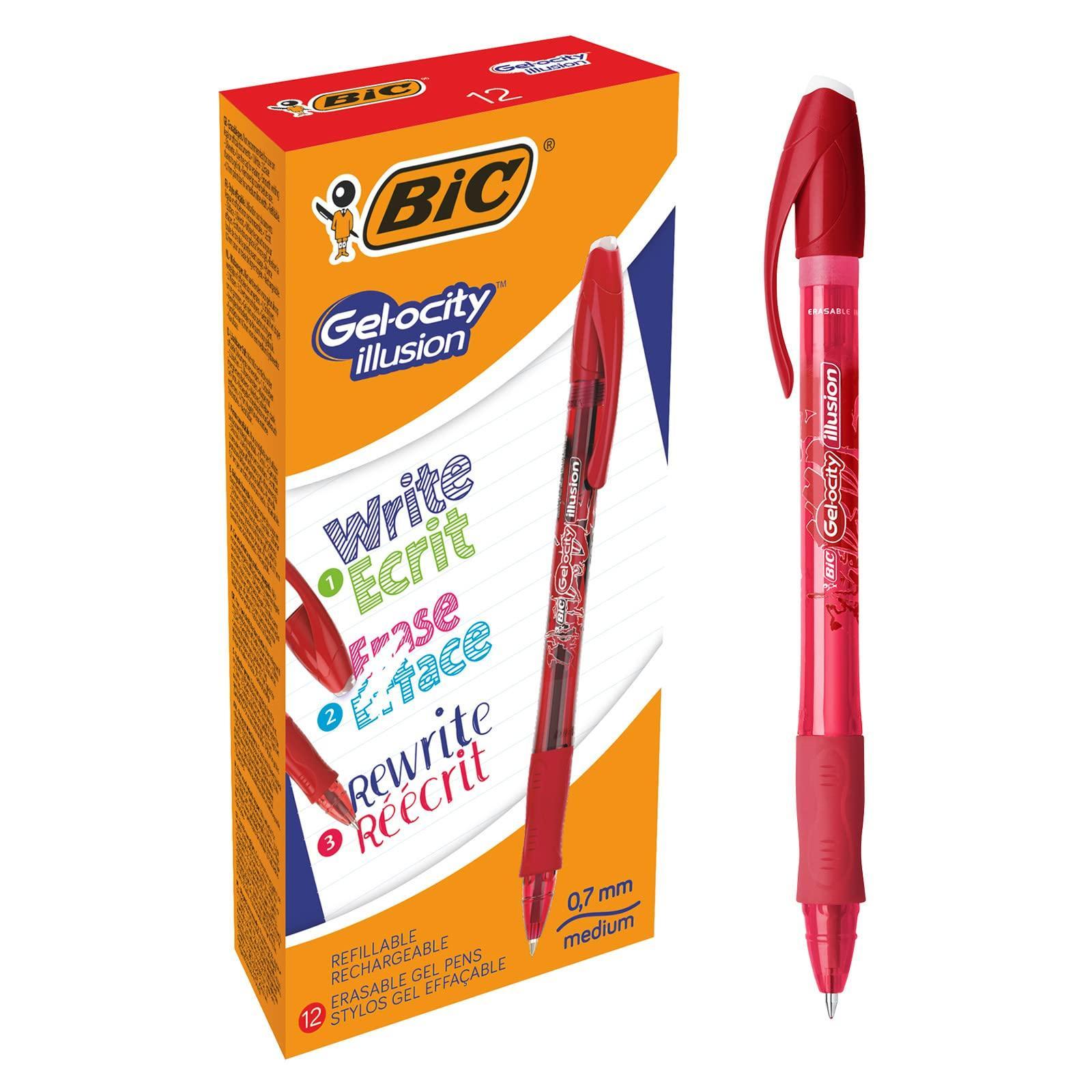 Penna Gel cancellabile Bic Gelocity Illusion rossa confezione da 12