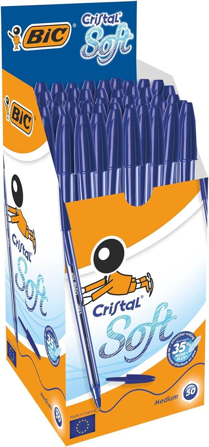 Penna Bic Cristal Soft 1.2mm blu confezione da 50