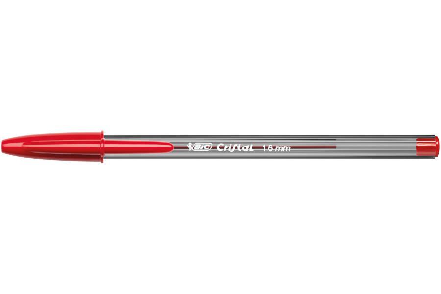 Penna Bic Cristal large 1.6mm rosso confezione da 50