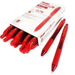 Penna a scatto  energel x bl107 rosso 0.7mm confezione da 12