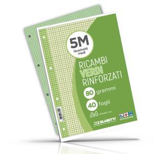 Ricambi rinforzati verde confezione da 40 fogli a4 rigatura 5m