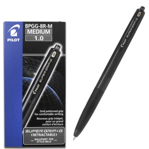 Penna a sfera  nera super grip-g m 1.0mm confezione da 12