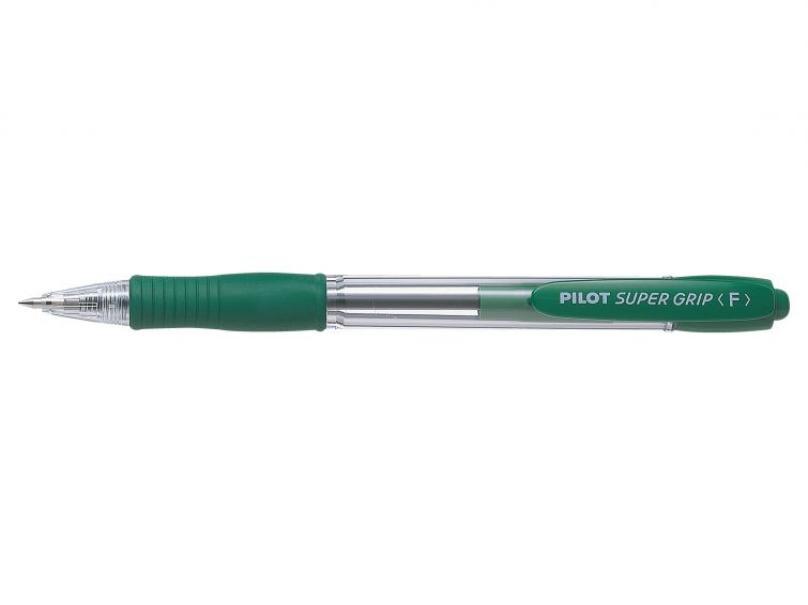 Penna a sfera Pilot super grip 0.7mm verde confezione da 12