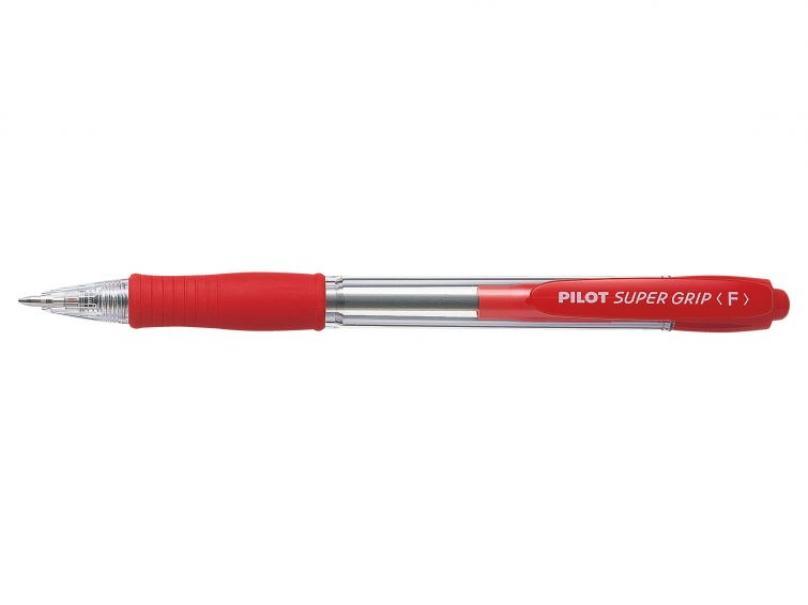 Penna a sfera Pilot super grip 0.7mm rossa confezione da 12