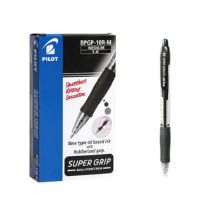 Penna a sfera  super grip 1.0mm nera confezione da 12