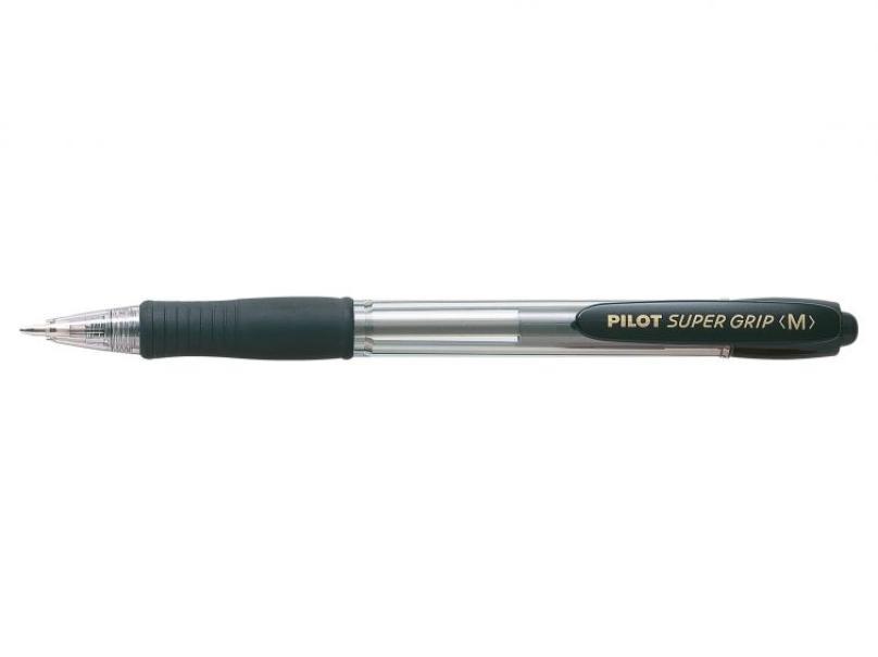 Penna a sfera Pilot super grip 1.0mm nera confezione da 12