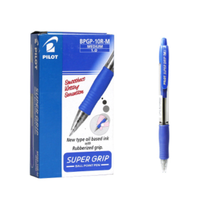 Penna a sfera  super grip 1.0mm blu confezione da 12