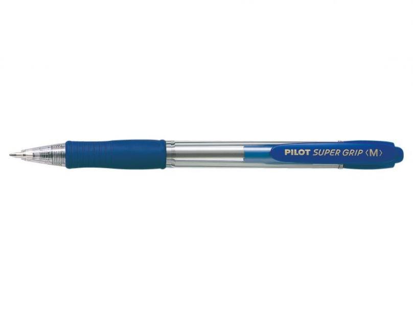 Penna a sfera Pilot super grip M blu confezione da 12