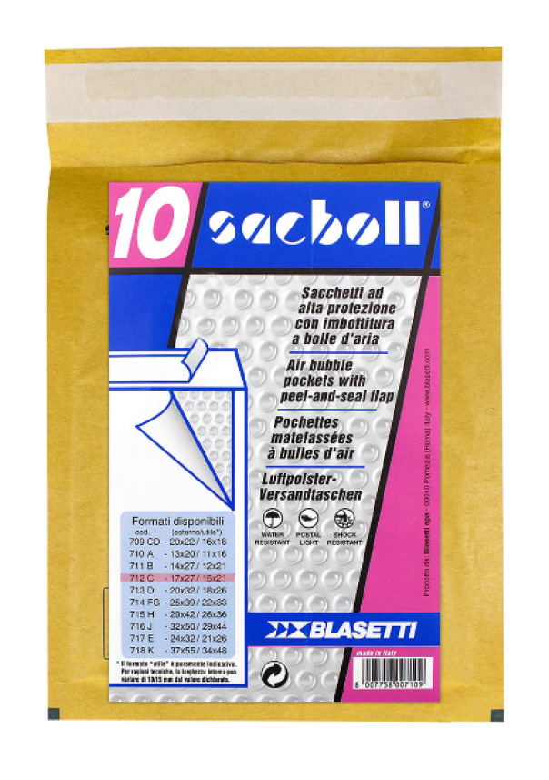 Sacchetti Sacboll imbottiti f.to 17x27 / 15x21 confezione da 10