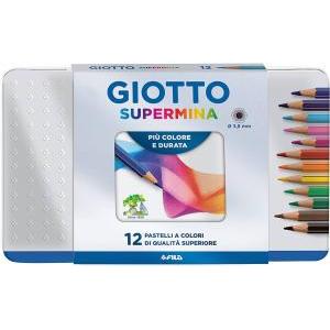 Pastelli giotto supermina metal box confezione da 12